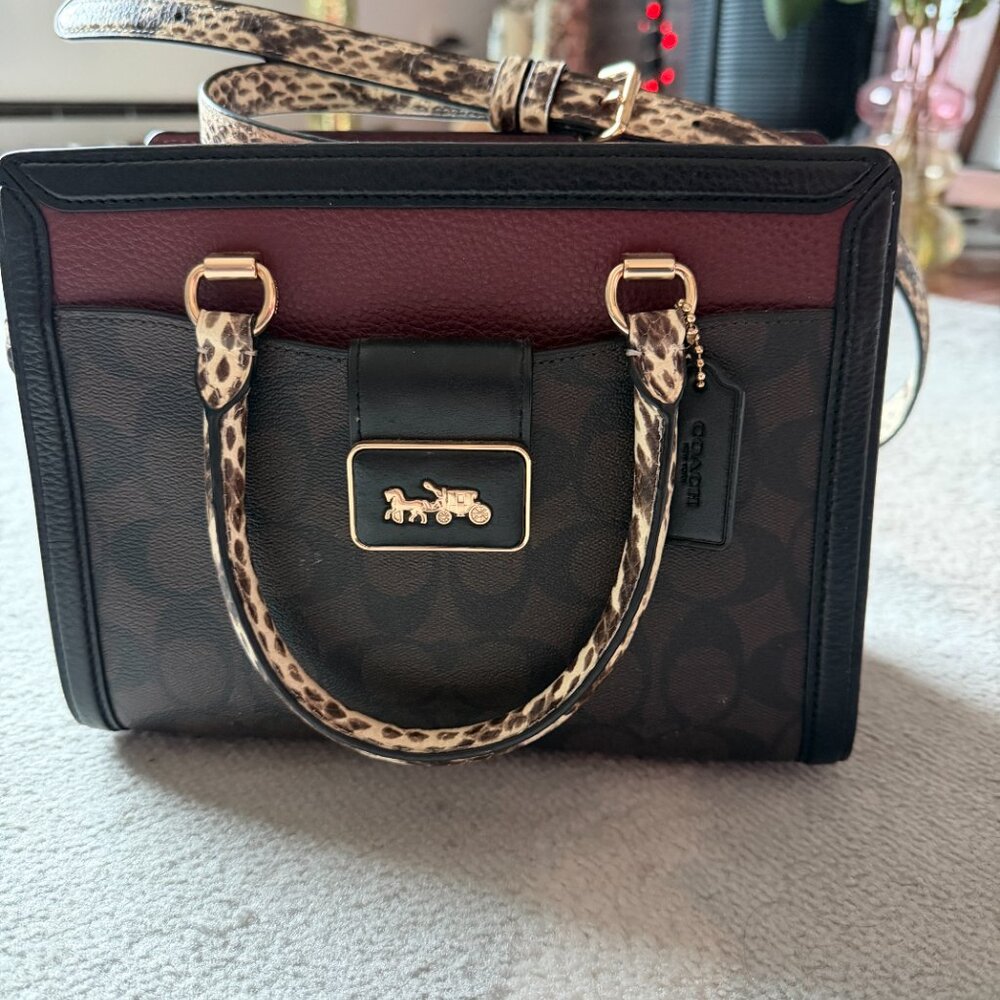 Coach Grace Carryall Colorblock Red Apple Multi